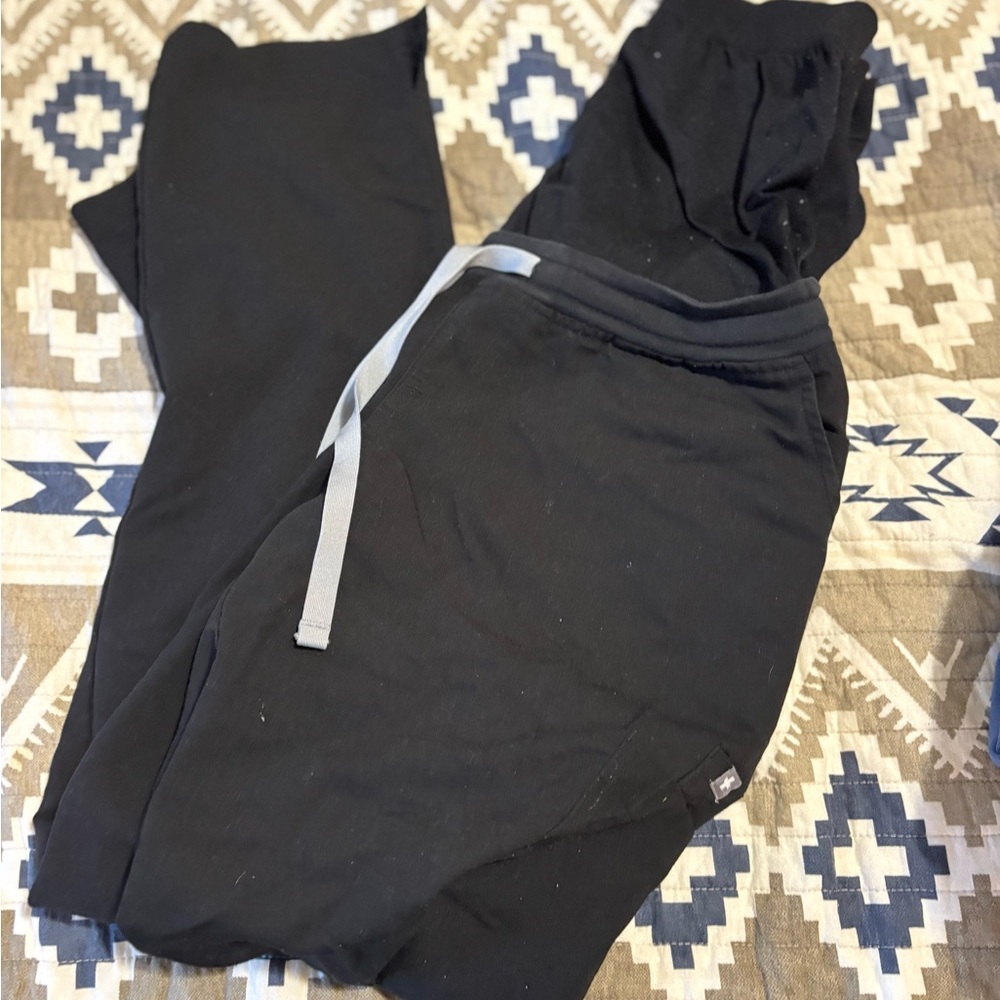 Maternity Figs Black Pants with Gray Drawstring